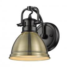 Golden 3602-BA1 BLK-AB - Duncan 1 Light Bath Vanity in Matte Black with a Aged Brass Shade