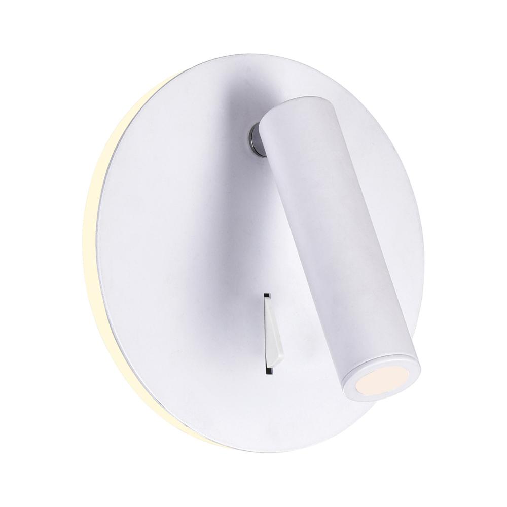 Private I Integrated LED Adjustable Round Matte White Wall Sconce