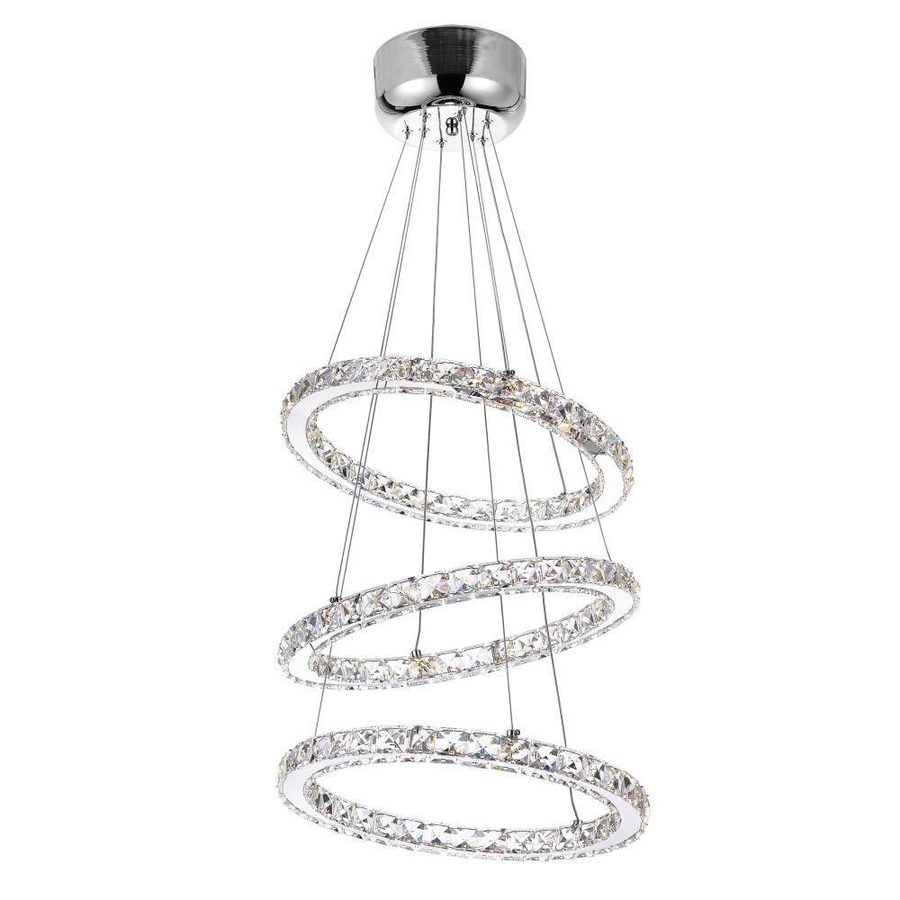 Ring LED Chandelier With Chrome Finish