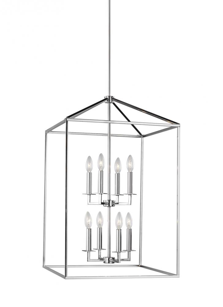 Perryton transitional 8-light indoor dimmable large ceiling pendant hanging chandelier light in chro