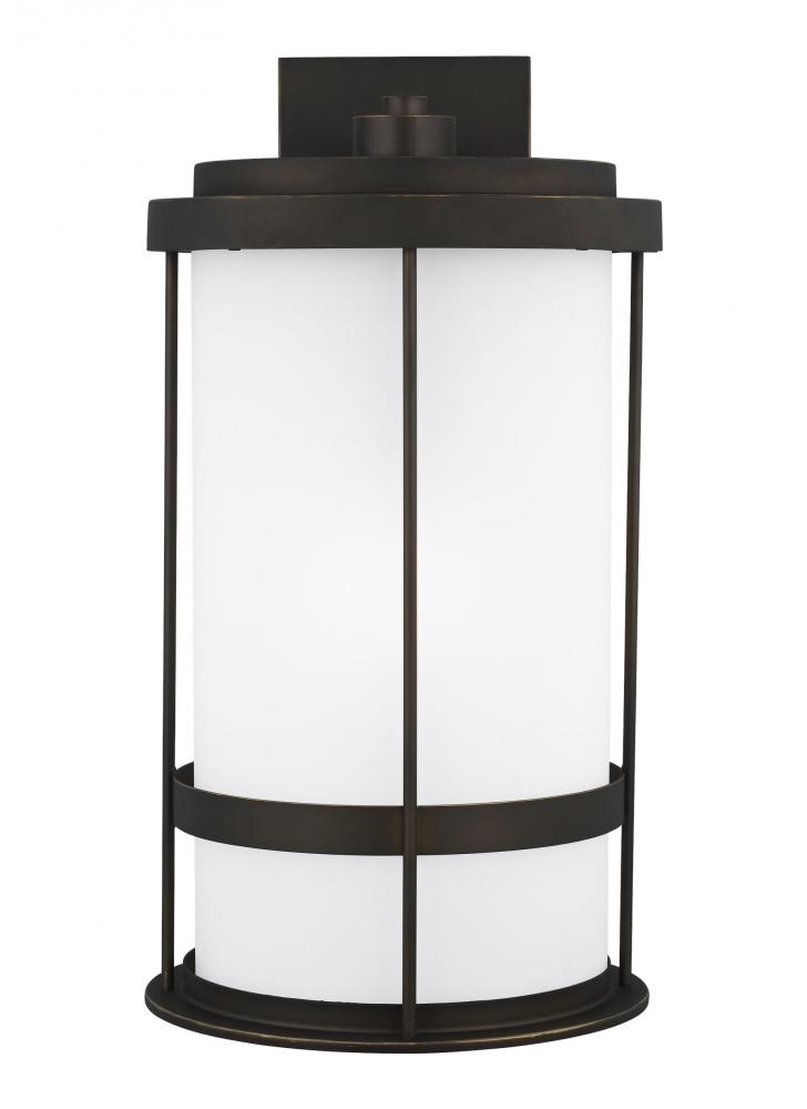 Wilburn modern 1-light outdoor exterior Dark Sky compliant extra large wall lantern sconce in antiqu