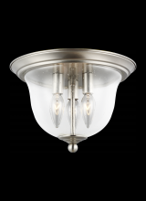 Generation Lighting 7514503-962 - Belton transitional 3-light indoor dimmable ceiling flush mount in brushed nickel silver finish with