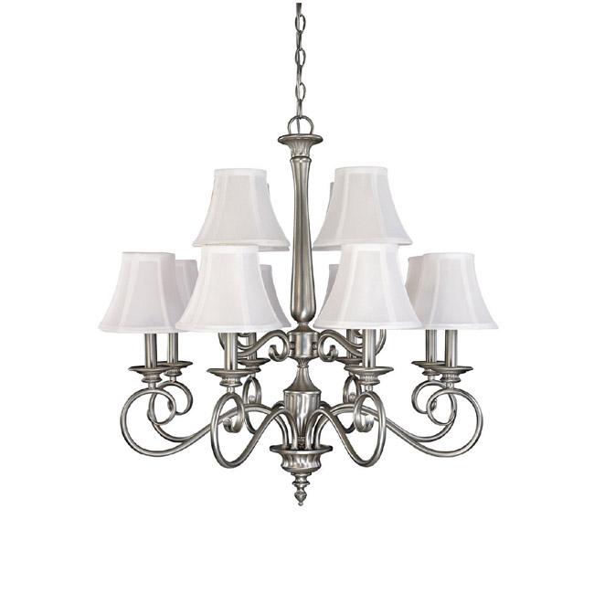 Twelve Light Matte Nickel Up Chandelier