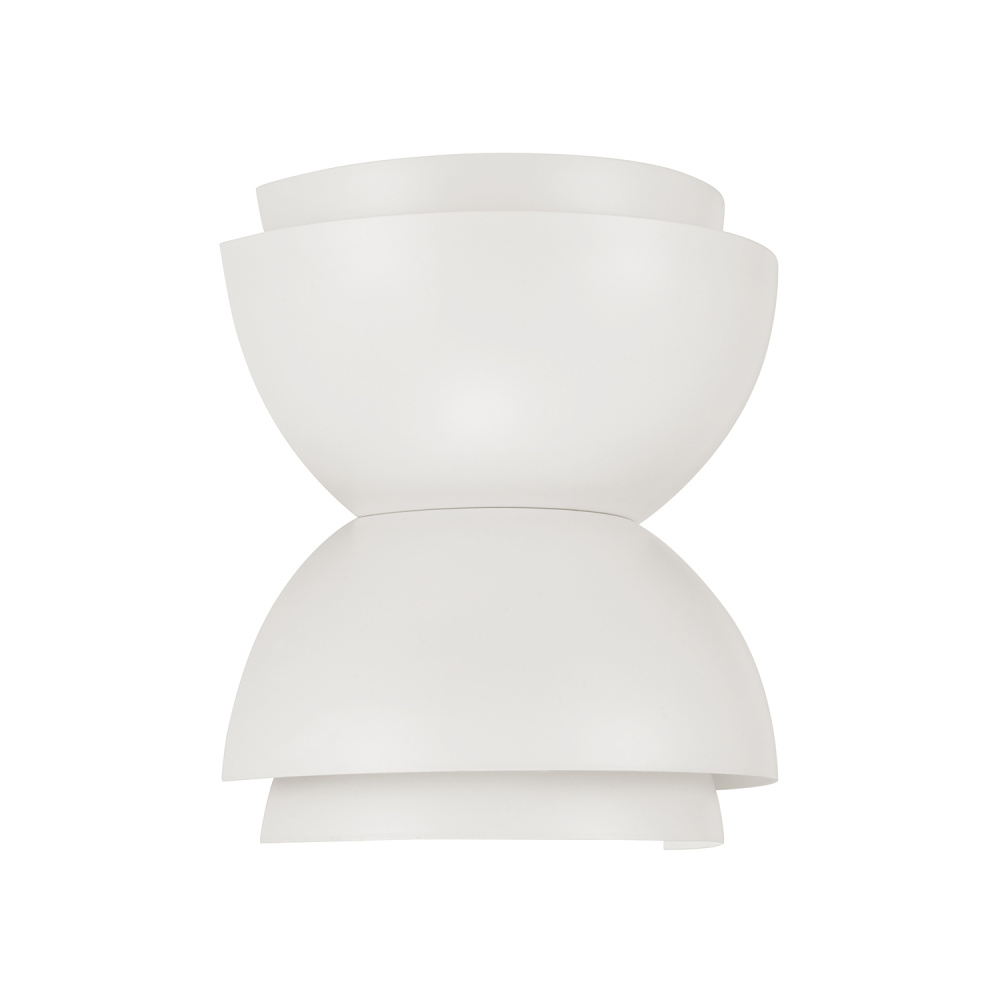 12" W x 12.75" H 2-Light Modern Tiered Dome Bowl Dual Sconce in Matte White