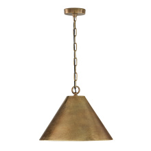Capital 360011XB - 17" W x 12.5" H 1-Light Cone Pendant in Distressed Oxidized Brass with Designer Chain