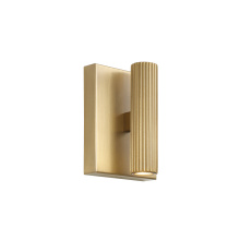 Capital 659021AD - 4.5" W x 6" H Integrated LED Mini Dual Sconce in Aged Brass with Fluted Texture