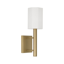Capital 659511AD-716 - 5" W x 15" Wallchiere Sconce in Aged Brass with Octagonal White Fabric Shade