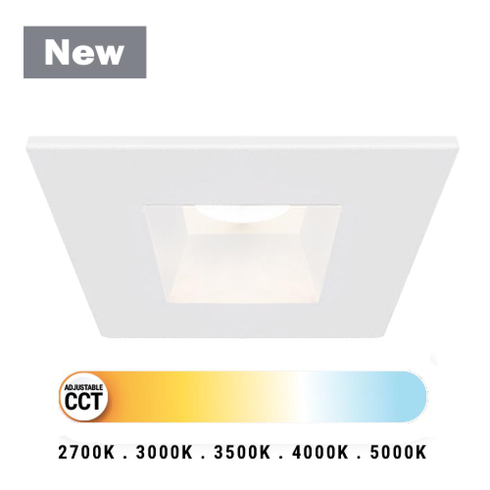2 Inch High Output Square Fixed Downlight in White