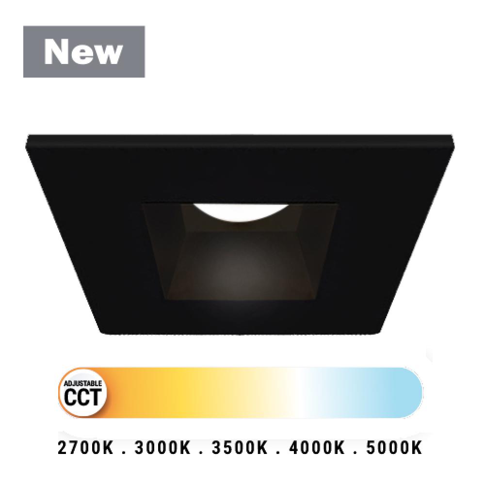 2 Inch High Output Square Fixed Downlight in Black