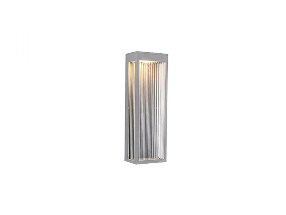 Avenue Outdoor 18" Sconce in Silver with Ribbed Glass