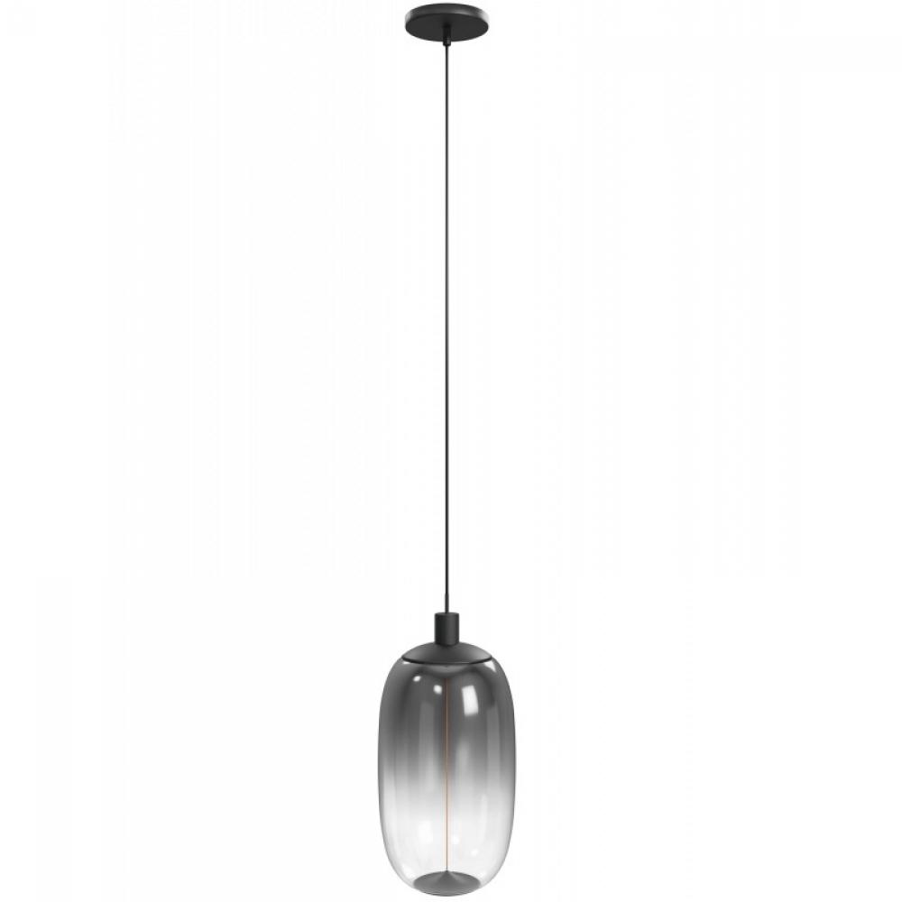 Monaco 8" Acrylic Pendant in Black and Gradient Smoke Glass