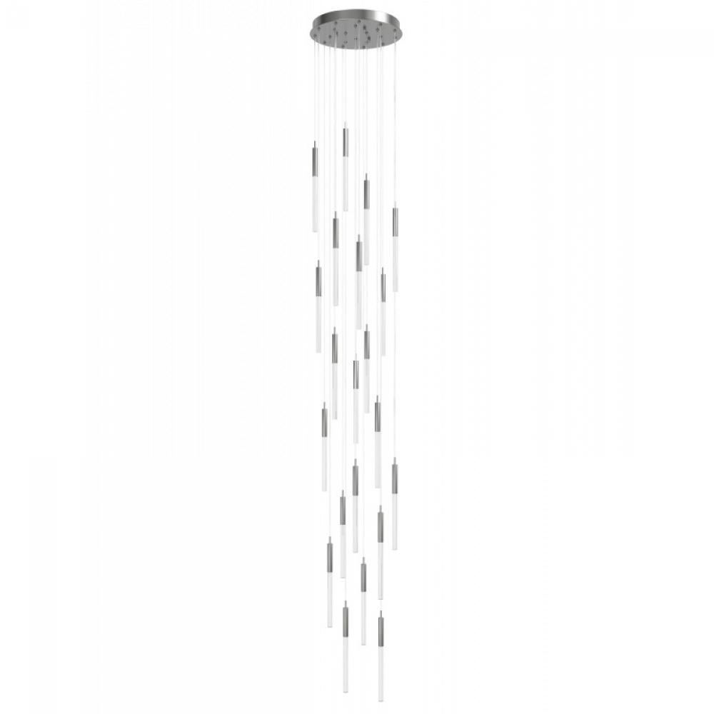 Main Street  21 Light Snow Acyrlic Multi Pendant in Polished Nickel