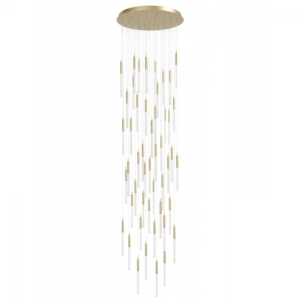 Main Street  51 Light Snow Acyrlic Multi Pendant in Brushed Brass