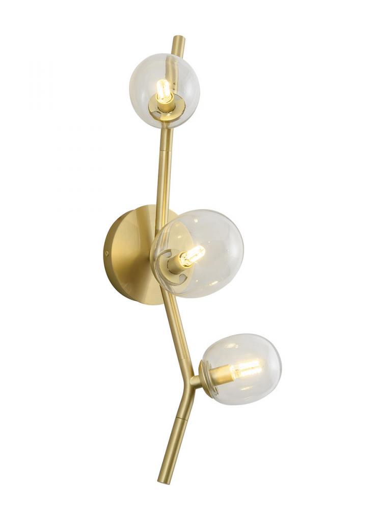 Hampton 22" Wall Sconce in Brushed Brass with Clear Glass