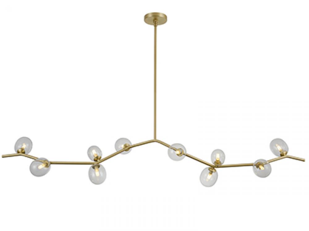 Hampton 78' Chandelier in Brushed Brass with Clear Glass