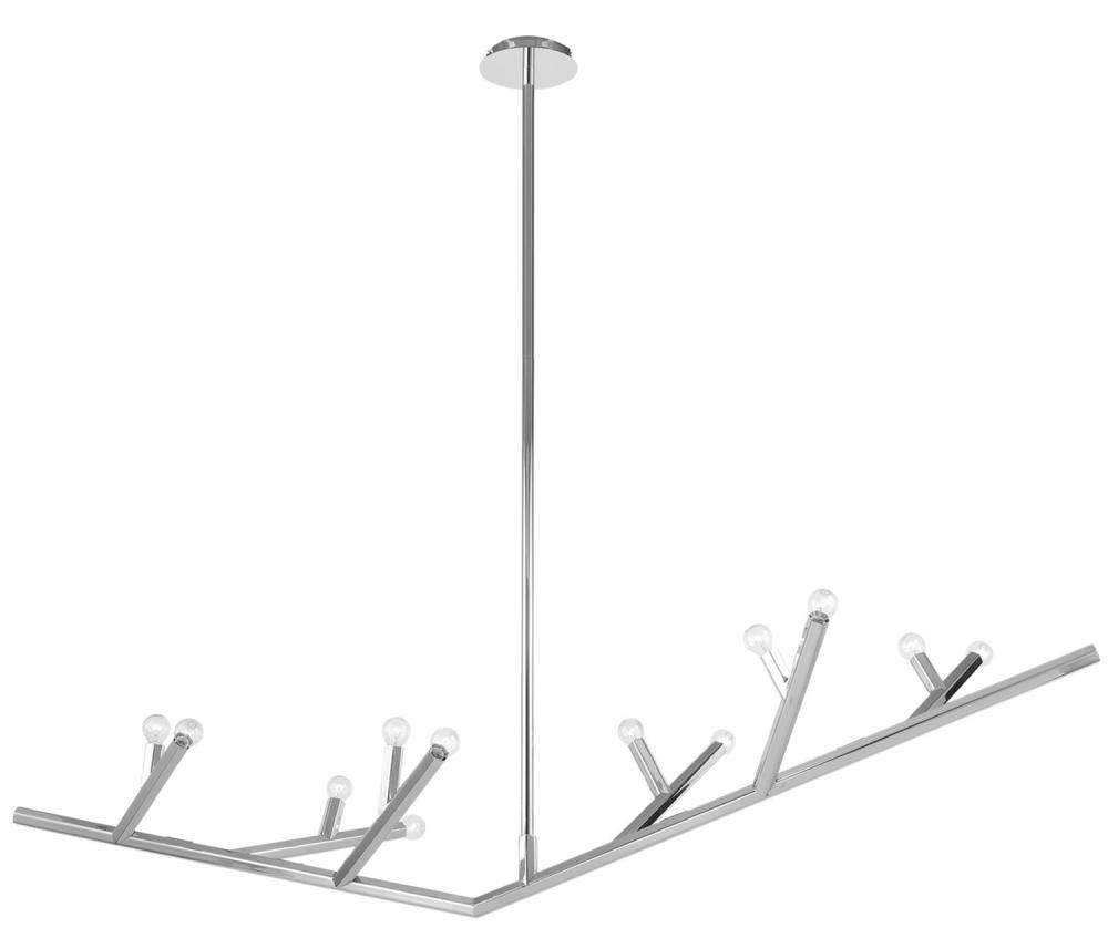 The Oaks 71" Linear Chandelier in Polished Nickel