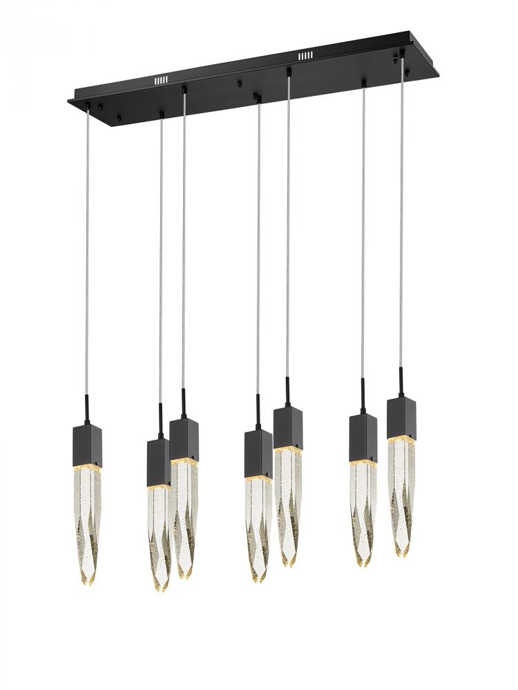 The Original Aspen Collection Chrome 7 Light Pendant Fixture With Clear Crystal