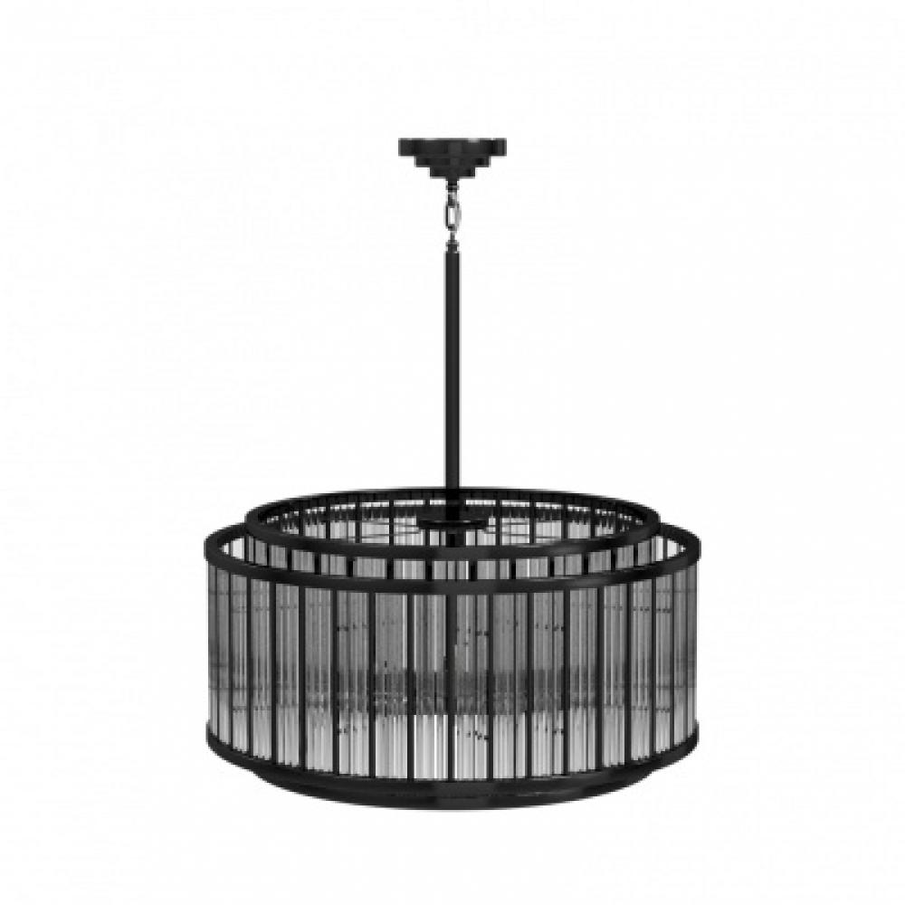 Waldorf Metal And Glass Rod Round Chandelier