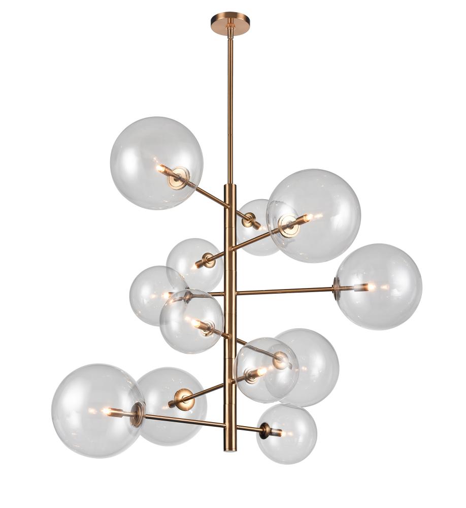 Delilah 37" Chandelier in Aged Brass