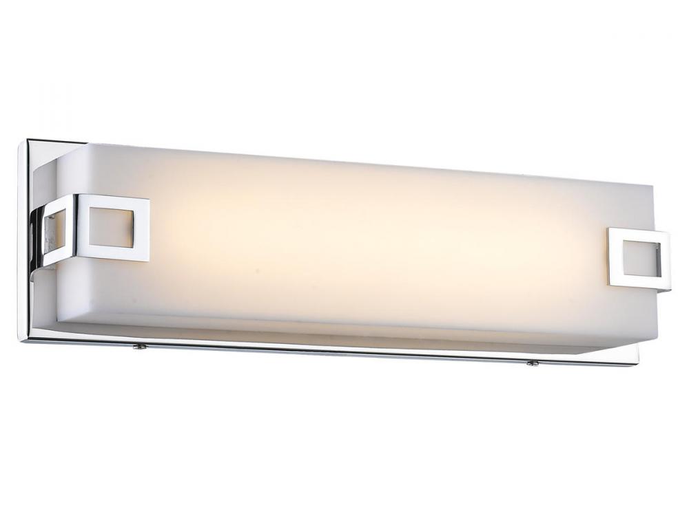 Cermack St. 38"  LED Resctangular  Vanity Bath Bar in Polished Chrome with Frosted Glass Panel