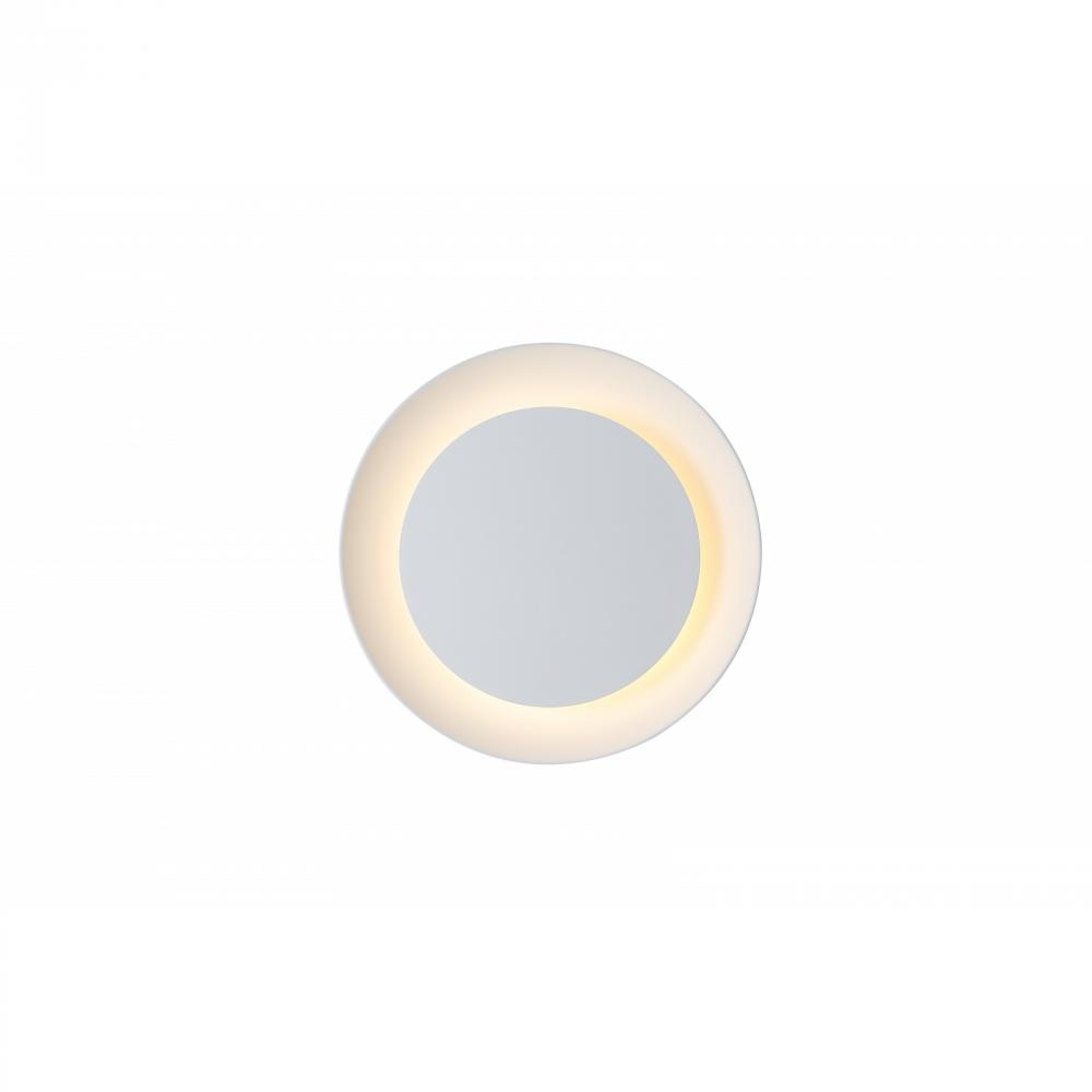 Parker 15"  Round Wall Sconce In Paintable White Plaster