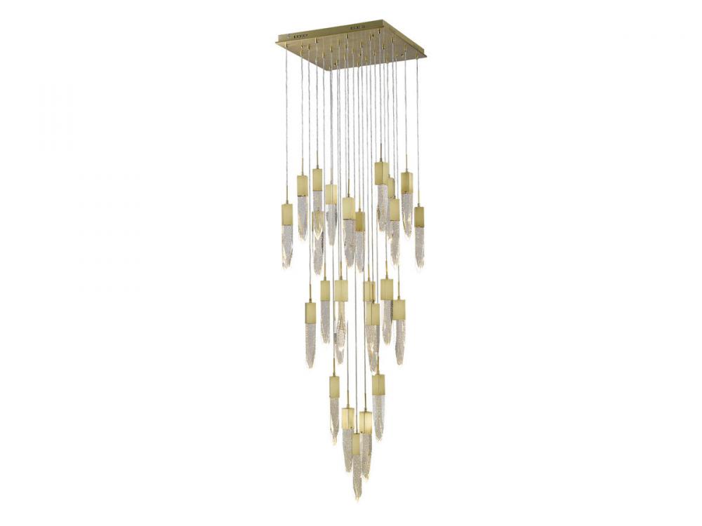 The Original Aspen Collection Dark Bronze 25 Light Pendant Fixture With Clear Crystal