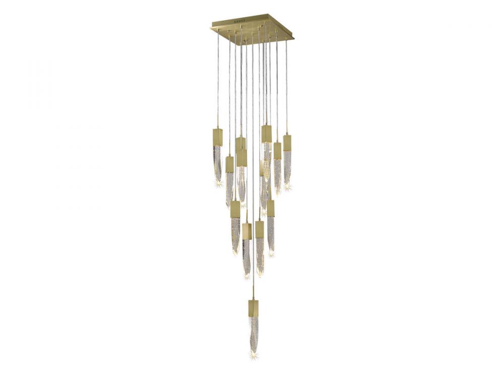 The Original Aspen Collection Dark Bronze 13 Light Pendant Fixture With Clear Crystal