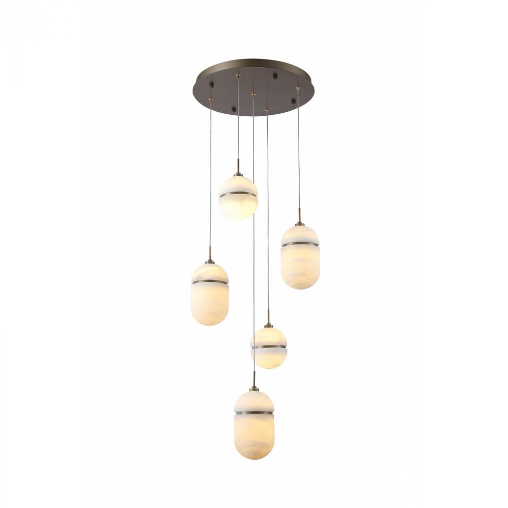 Sedona 5 Light Pendant In Alabaster