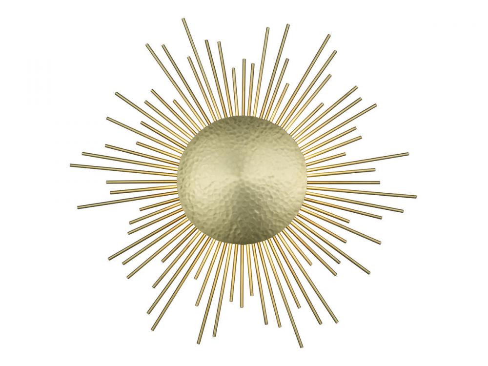 Marquee 22" Wall Sconce in Hammered Brushed Brass convertible to Flush Mount