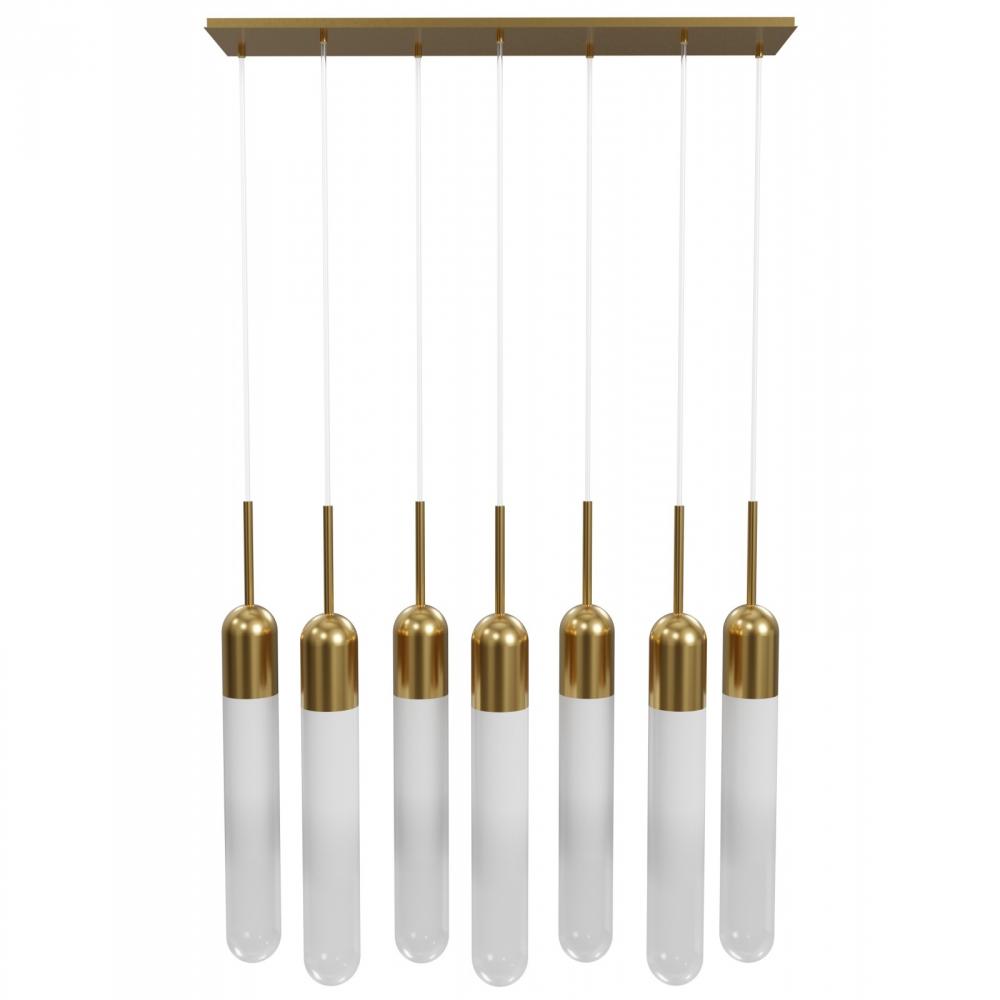 Tribeca 7-Light Pendant In Aged Brass