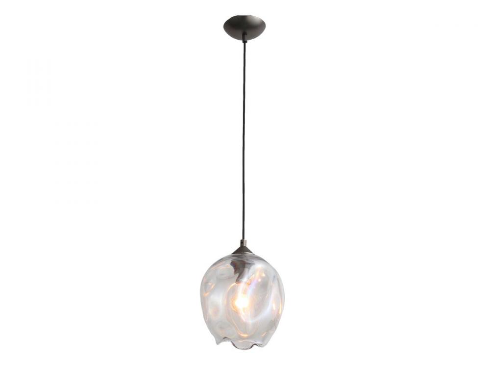 Sonoma Ave. 10"  Globe Pendant with Dark Bronze Accents and Clear Glass