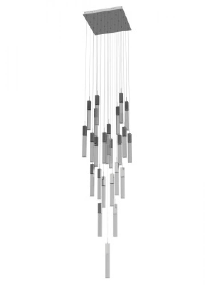 The Original Glacier Collection 25 Light Multi Pendant in Polished Chrome with Snow Crystal