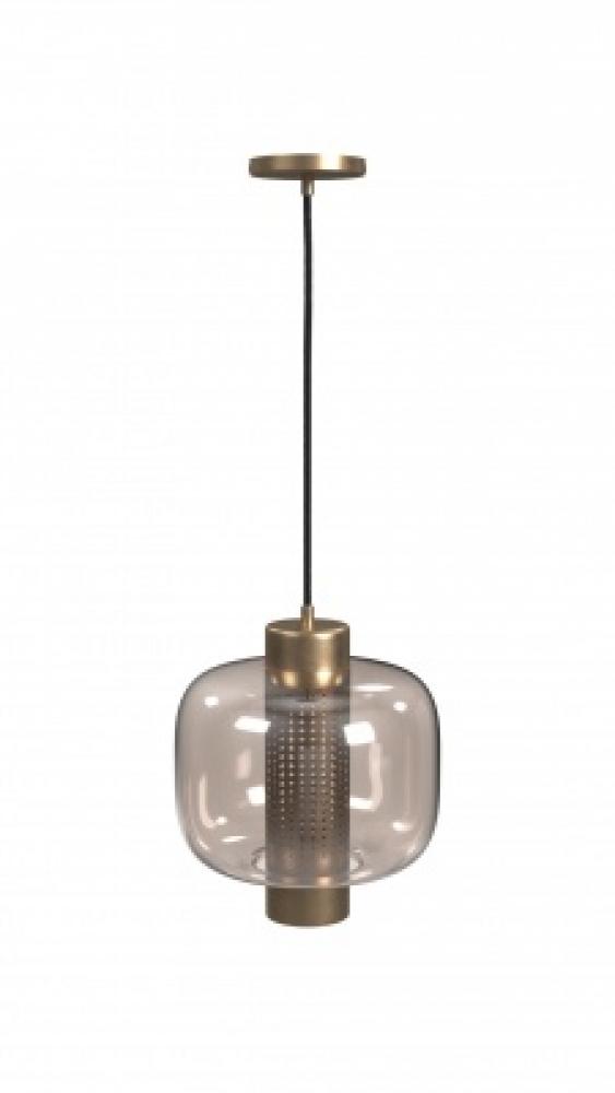 Cosmopolitan 10" Pendant in Aged Brass with Clear Glass