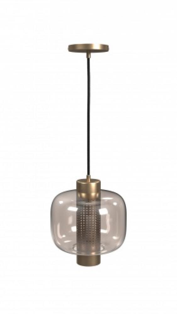 Cosmopolitan 12" Pendant in Aged Brass with Clear Glass