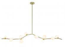 Avenue Lighting HF4810-WHT - Hampton 78' Chandelier in Brushed Brass with White Glass