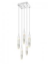 Avenue Lighting HF1900-5-AP-CH-C - The Original Aspen Collection Chrome 5 Light Pendant Fixture With Clear Crystal