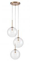 Avenue Lighting HF4233-AB - Delilah 3-Light Multi Pendant in Aged Brass with Clear Glass