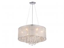 Avenue Lighting HF1505-SLV - Riverside Dr. Round Silver Organza Silk Shade And Crystal Dual Sconce