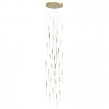 Avenue Lighting HF2031-SNW-BB - Main Street  31 Light Snow Acyrlic Multi Pendant in Brushed Brass