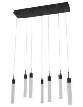 Avenue Lighting HF1900-7-GL-BK-SNW - The Original Glacier Collection 7 Light Multi Pendant in Black with Snow Crystal