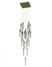 Avenue Lighting HF1904-25-GL-BB-SNW - The Original Glacier Collection 25 Light Multi Pendant in Brushed Brass with Snow Crystal