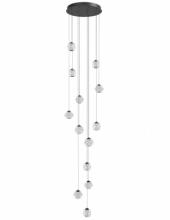 Avenue Lighting HF3913-BK - Beluga 13-Light Multi Pendant in Black with Acrylic Faceted Spheres
