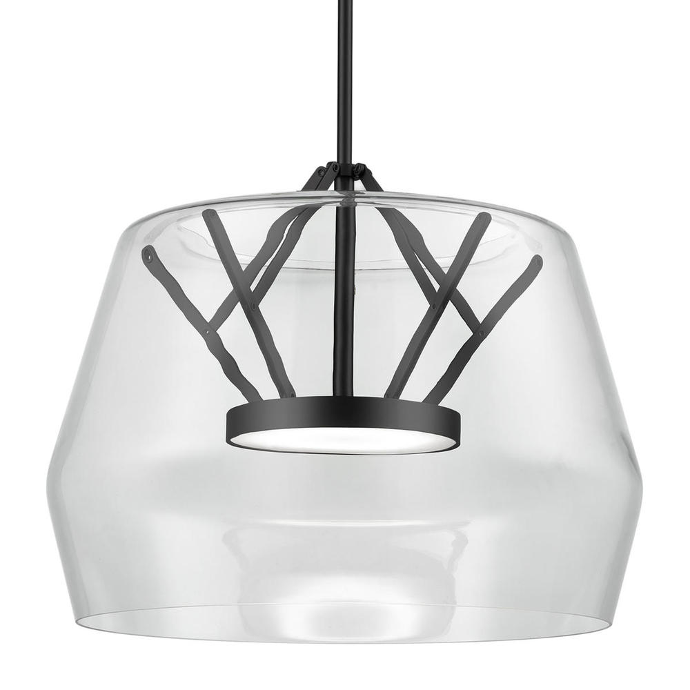 Deco 18-in Clear/Black LED Pendant