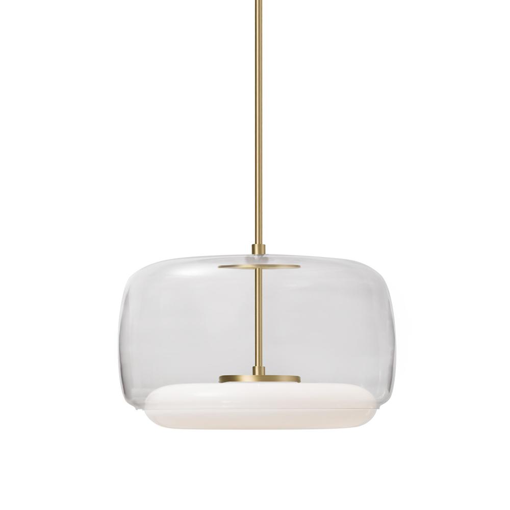 Enkel 15-in Clear/Brushed Gold LED Pendant