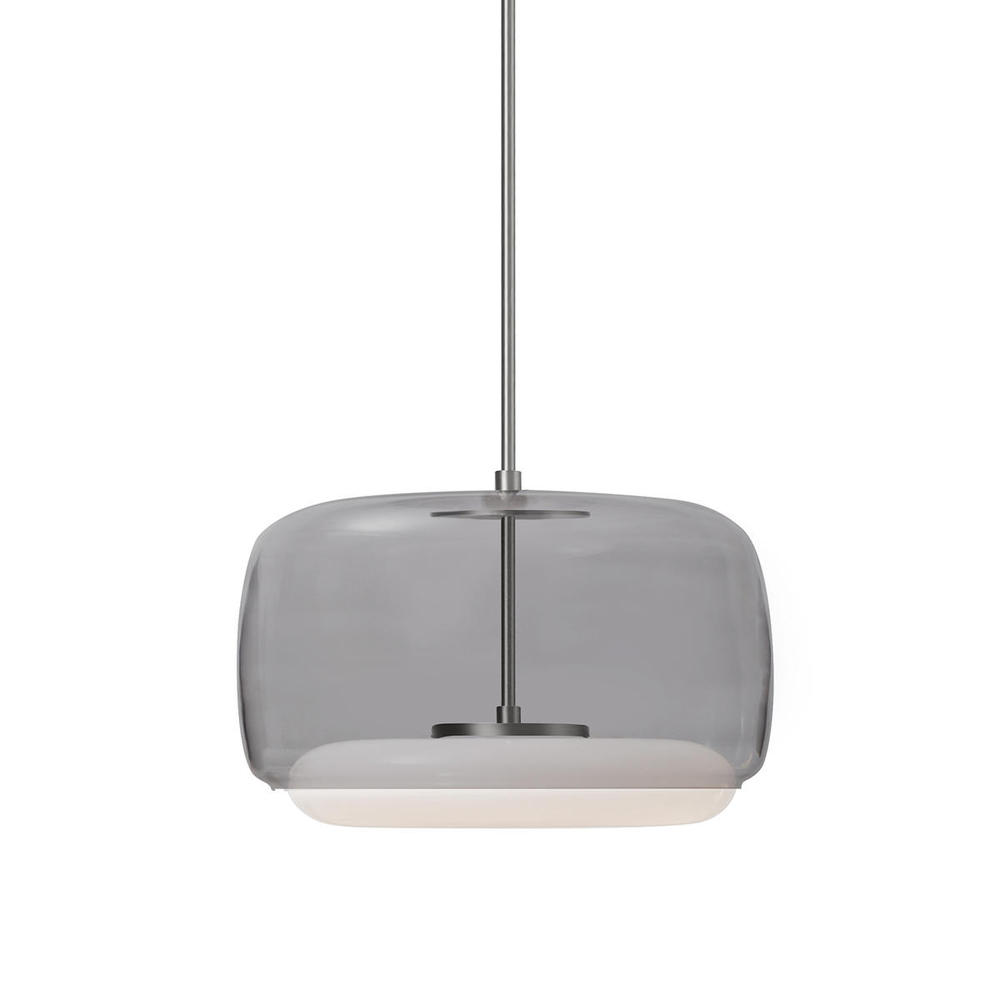 Enkel 15-in Smoked/Brushed Nickel LED Pendant