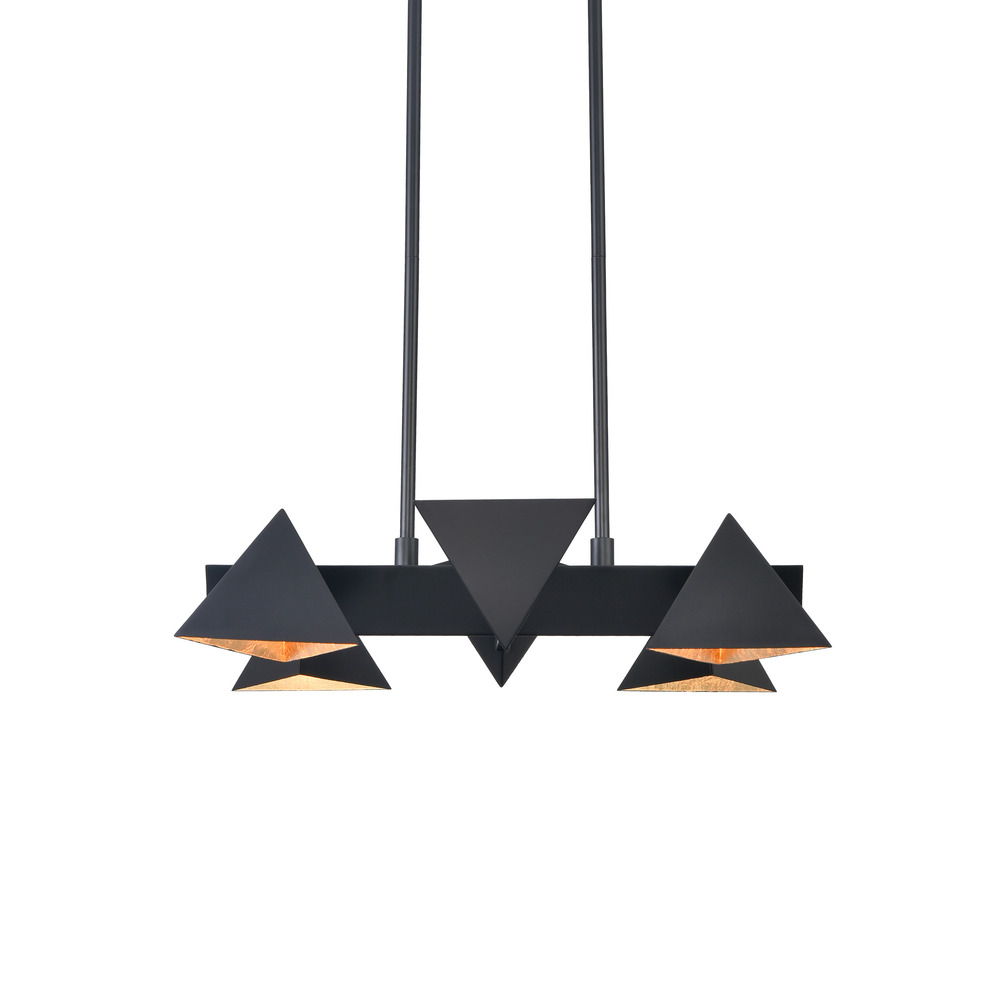Avante 25" 6-Light, Geometric Triangular Linear in Brushed Black