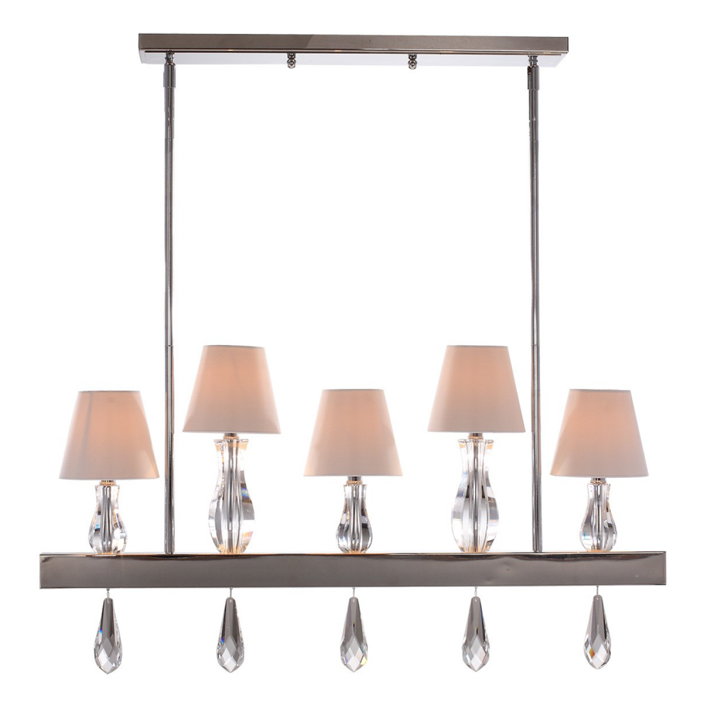 6-Light 36" Linear Candle Chandelier