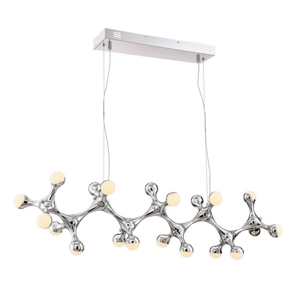 Molecule 45" LED 20-Light, Abstract Linear in Polished Chrome