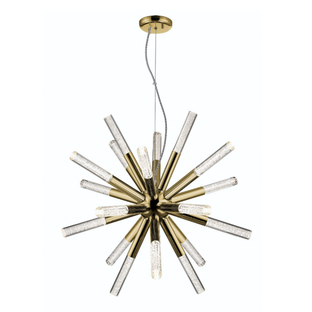 Empire 27" 18-Light, Seeded Acrylic LED Sputnik in Golden Brass