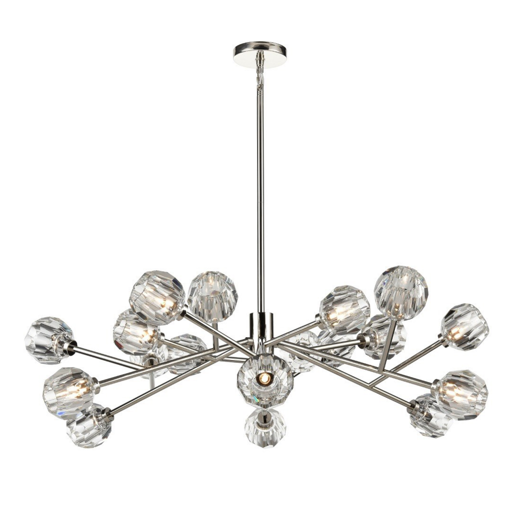 Parisian 48" 18-Light, Crystal Sputnik in Polished Nickel